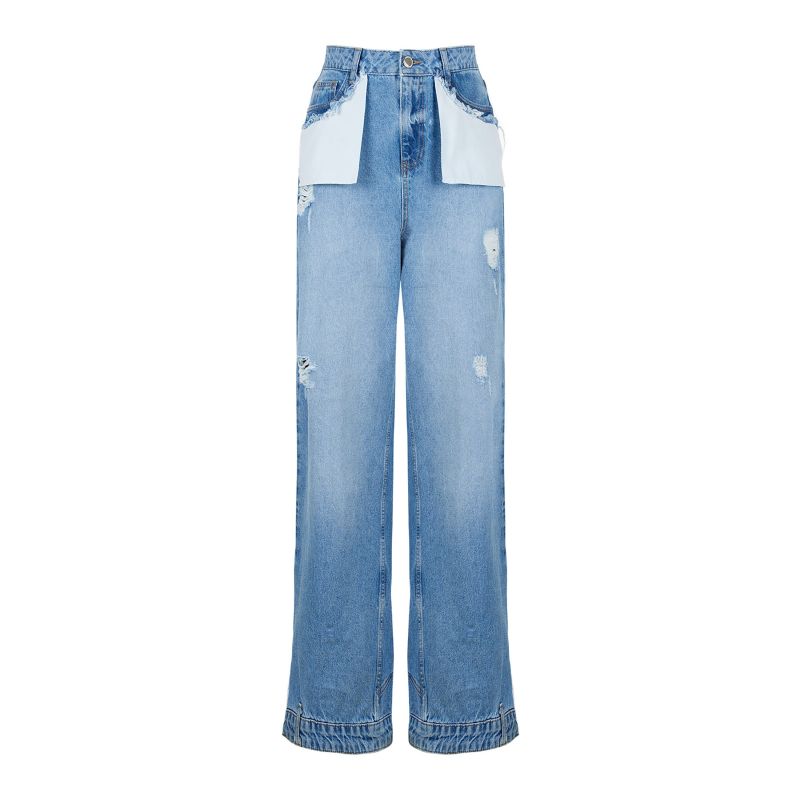Ripped loose fit jeans sales