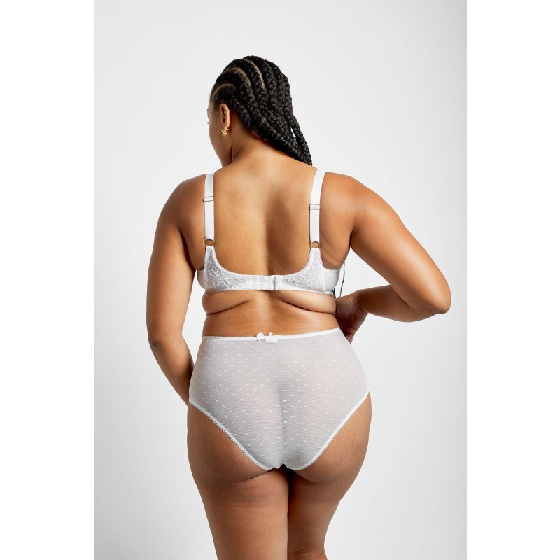 Lotus Recycled-Lace Fuller-Cup Soft Bralette - Glacier White image