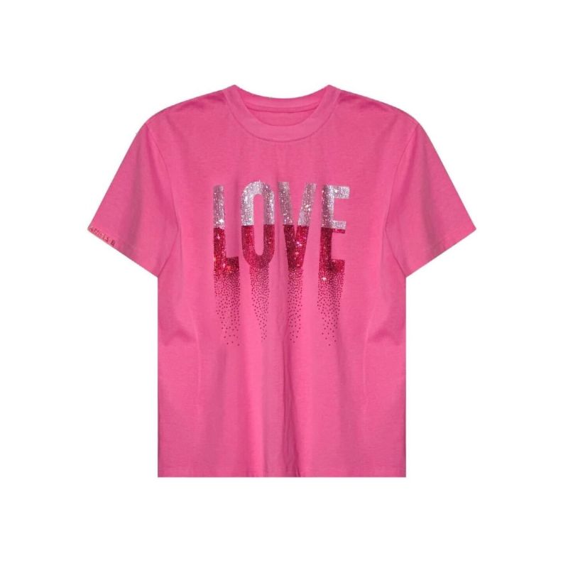 Love Rhinestoned T-Shirt - Pink image