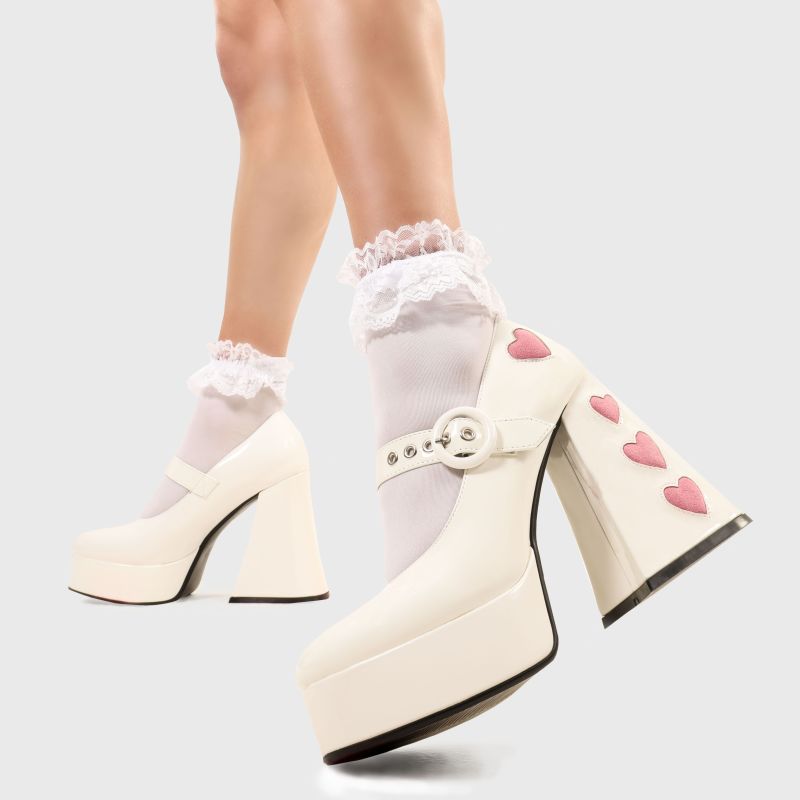 Love Sick Platform Heels In White image