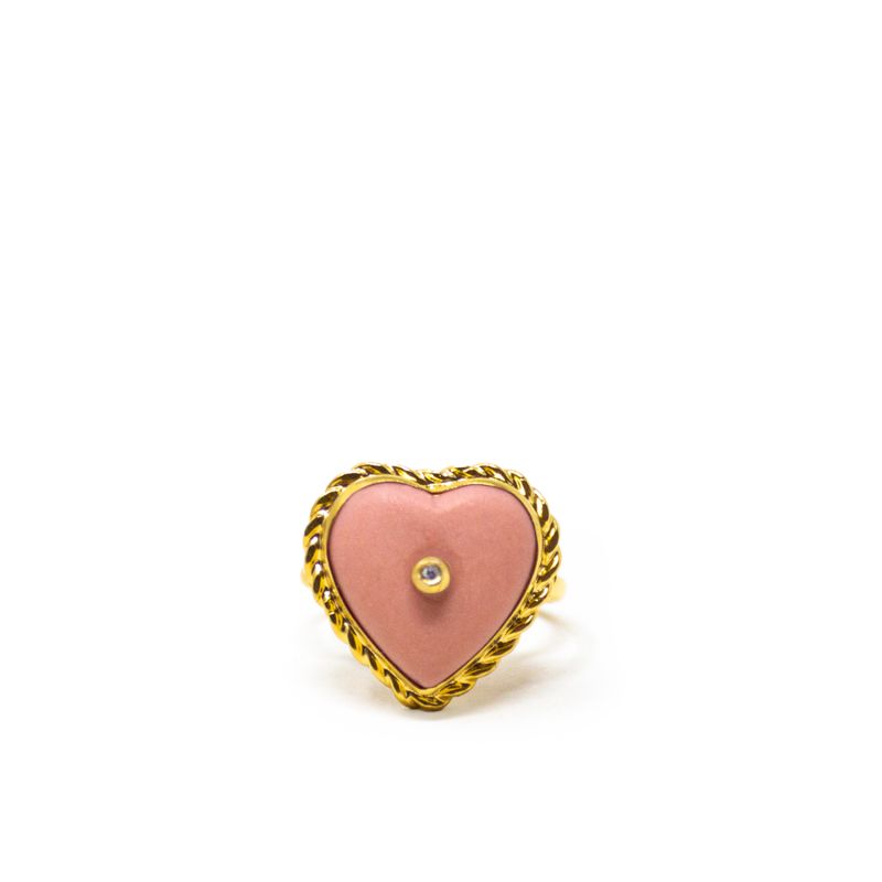 Lovelight Gold-Plated Pink Heart Stacking Ring image