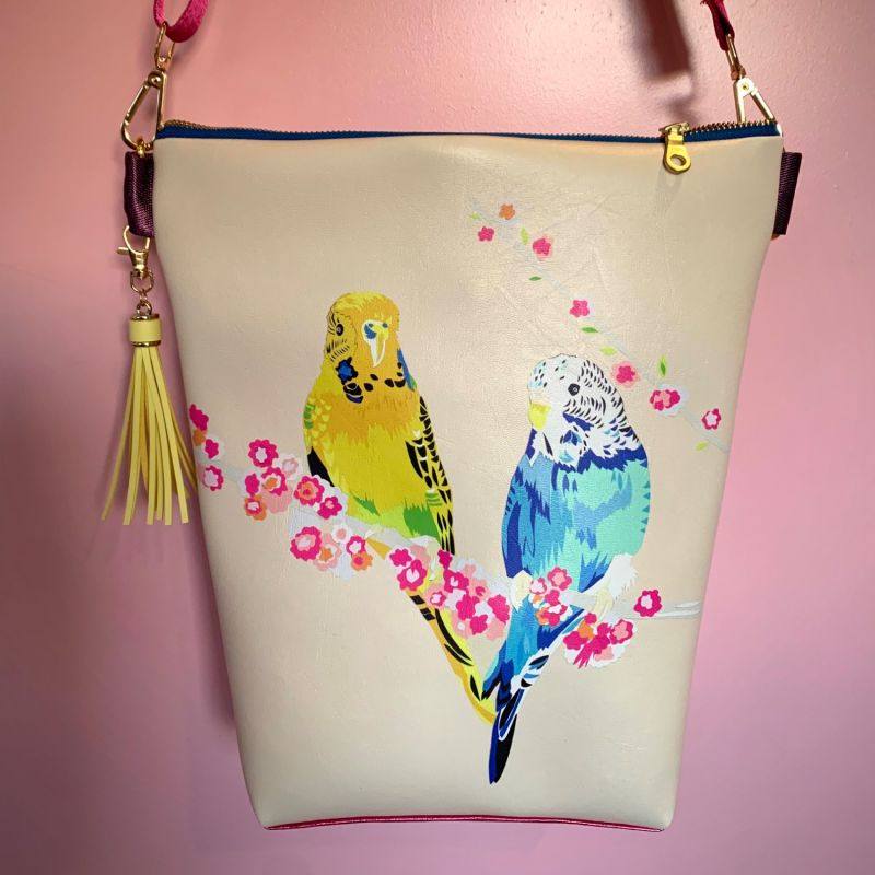 Loving Budgies Vegan Leather Handbag image