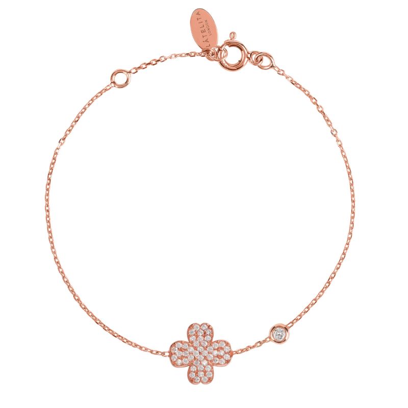 Lucky Four Leaf Clover Bracelet Rosegold image