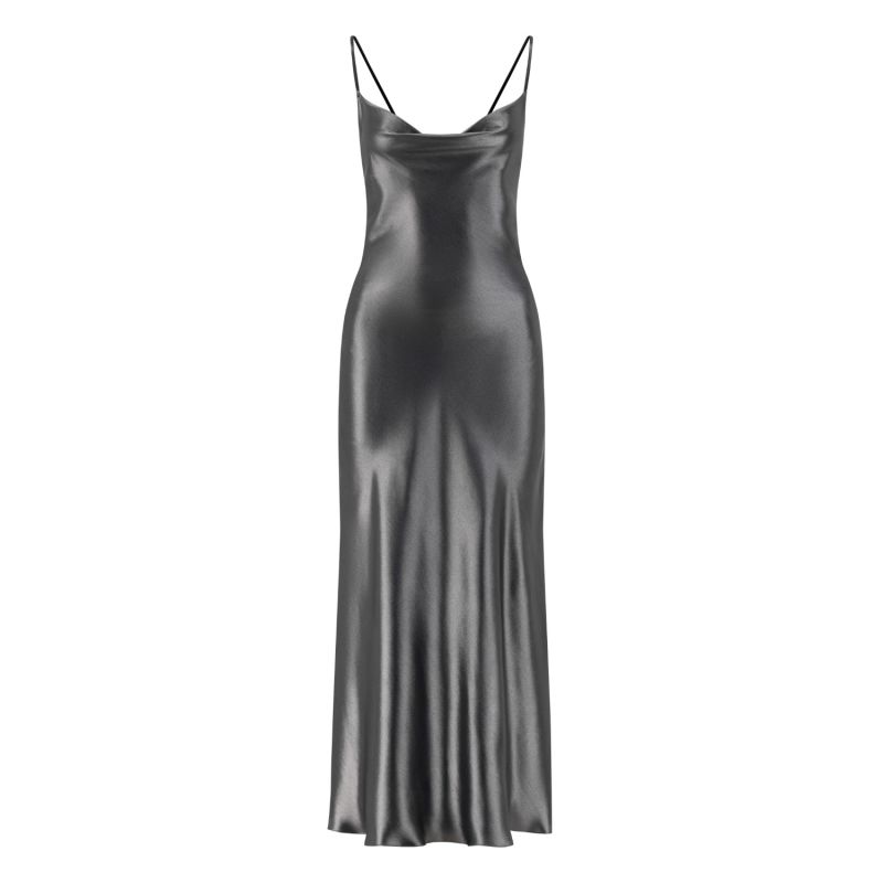Satin Glitter Dress Silver SAVANNA Wolf & Badger