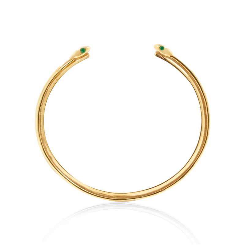 Snake Emerald Bangle Gold image