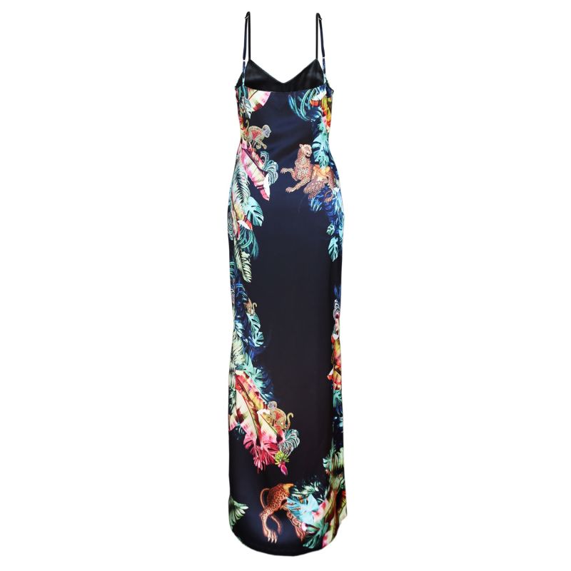 Silk Slip Dress - Jungle Depths Print image