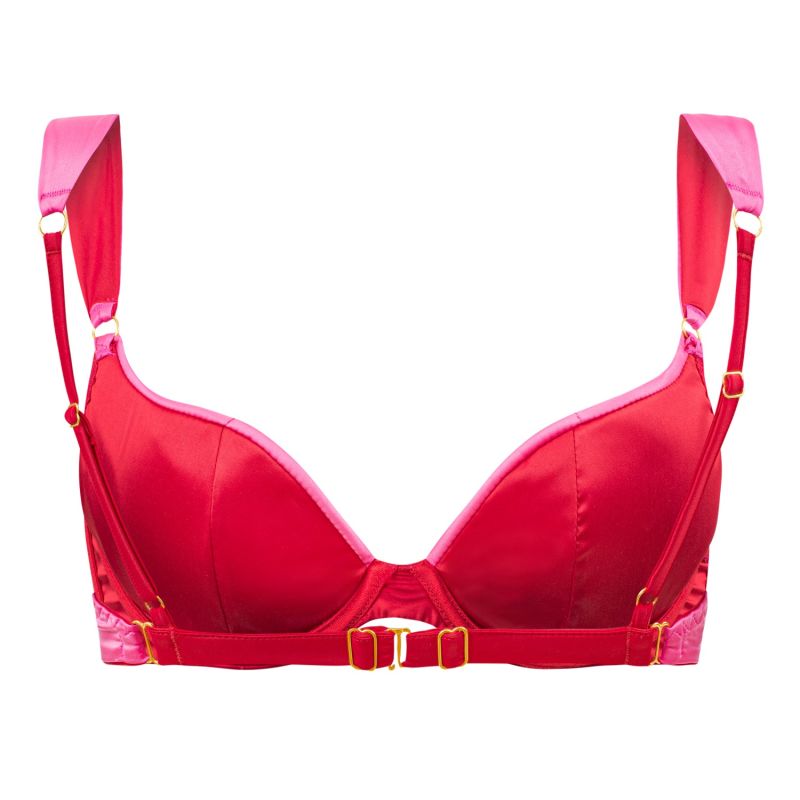 French Kiss Satin Balconette Bra by Ekcentrik