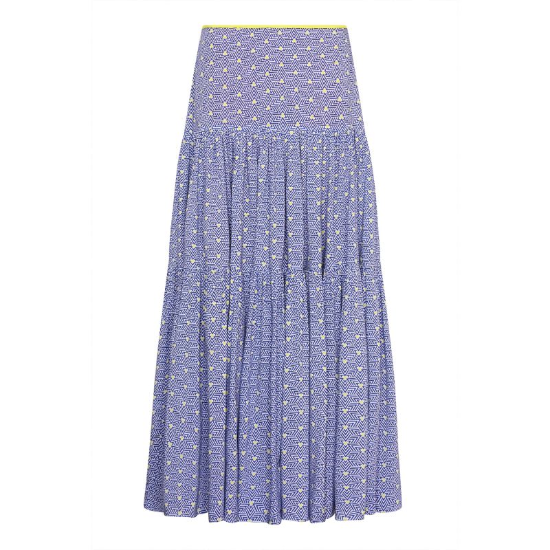 Emma Skirt Blue Stripey Triangle Print image