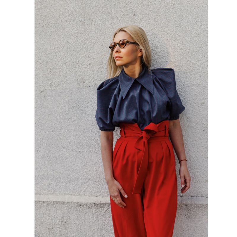 Red High Waist Straight Leg Culottes image