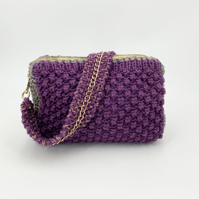 Luar Hand Knitted Bag - Purple image