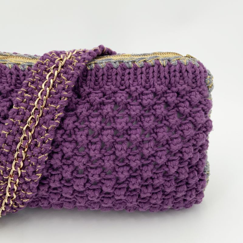 Luar Hand Knitted Bag - Purple image