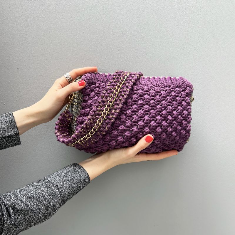 Luar Hand Knitted Bag - Purple image