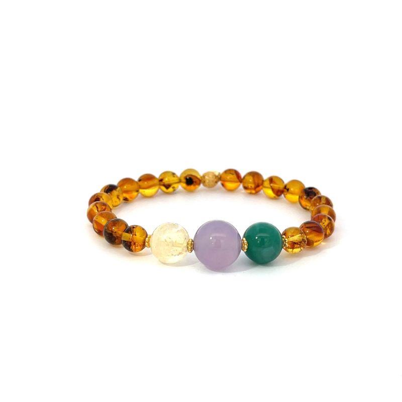 Lucky Amber - Amber & Agate Bracelet image