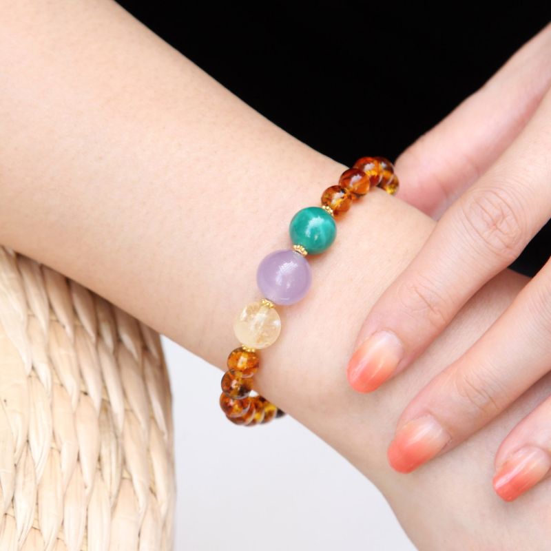 Lucky Amber - Amber & Agate Bracelet image