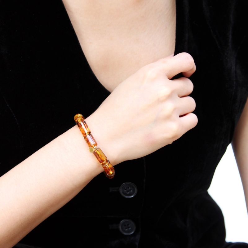 Lucky Amber - Tube Beaded Amber Bracelet I image