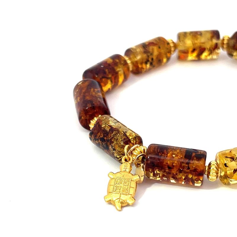 Lucky Amber - Tube Beaded Charm Bracelet image