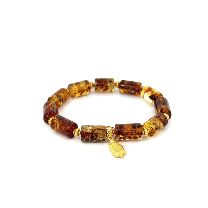 Lucky Amber - Tube Beaded Charm Bracelet image