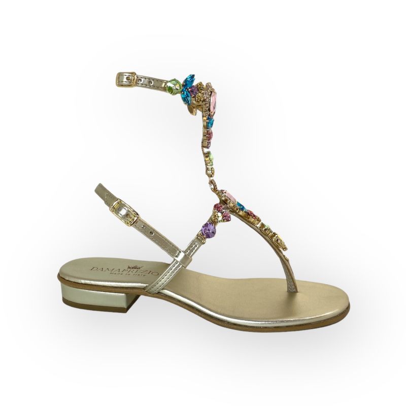 Lucrezia Flat Sandal With Multicolor Crystals image