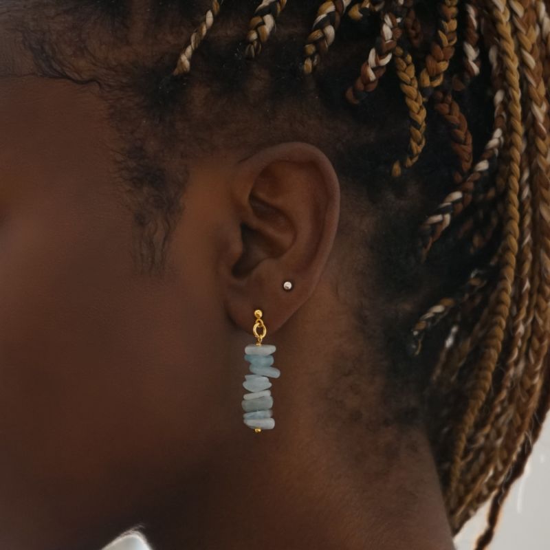 Aquamarine Drop Earrings Lila image