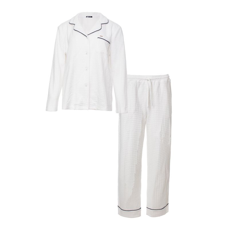 Luxury Suite Waffle Pyjama Set In White image