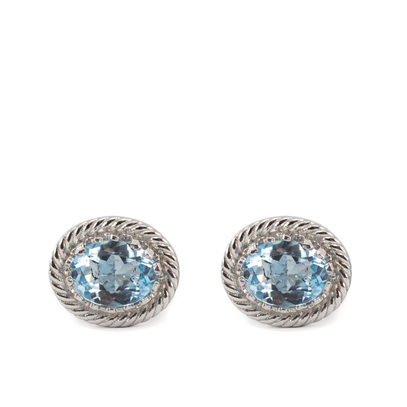 Luccichio Sky Blue Topaz Stud Earrings image