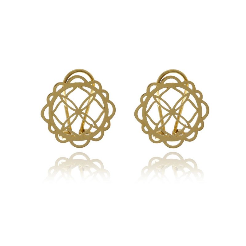 Gold Signature Flower Earrings image