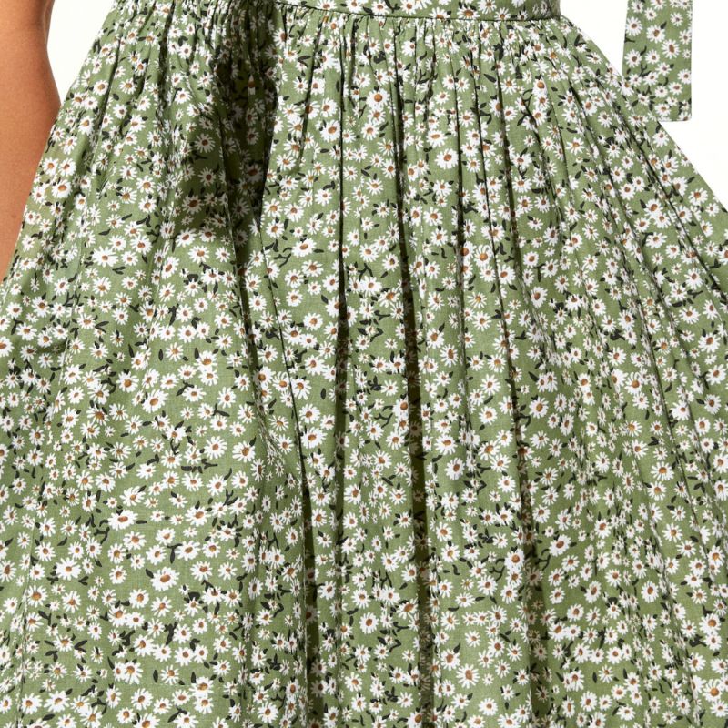 Audree Floral Print Poplin Mini Dress In Spring Green image