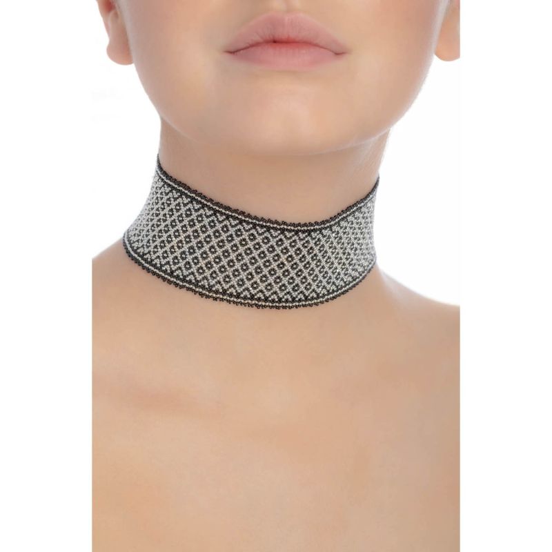 Choker - Black Crystal, Silver image