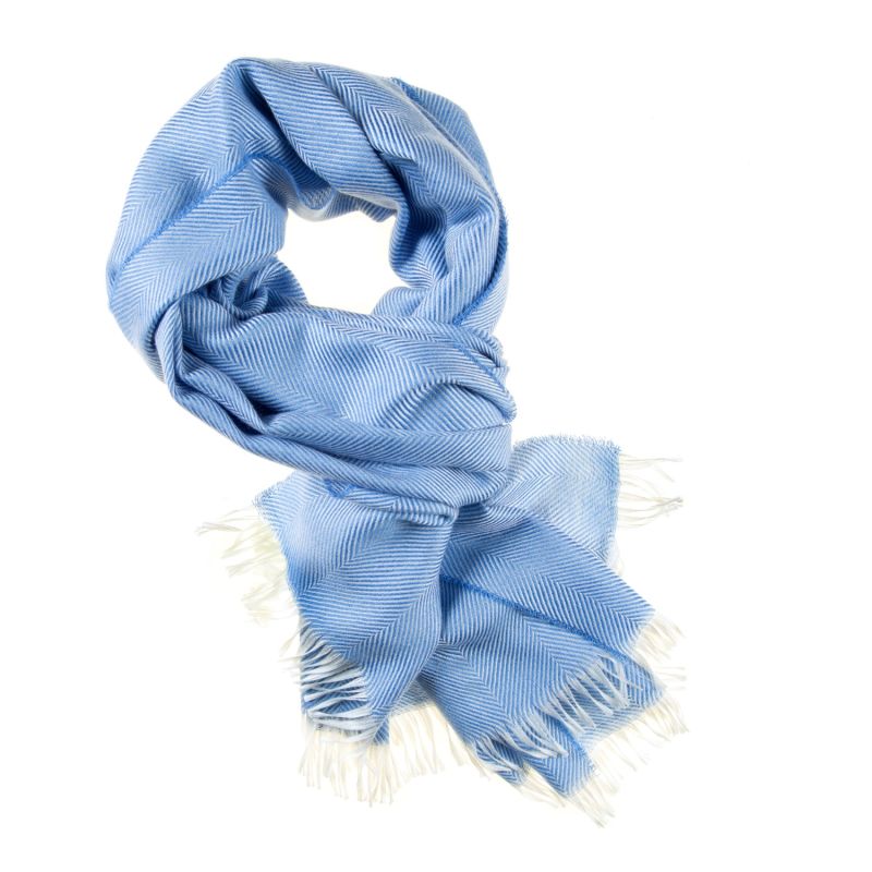 Marquee Azure Herringbone Cashmere & Silk Stole image