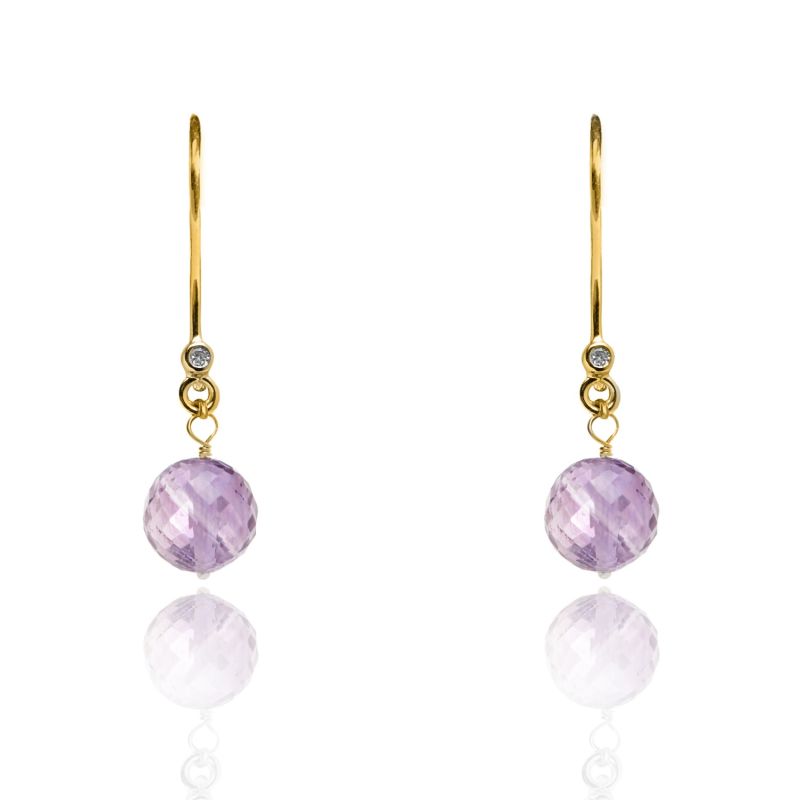 Amethyst Drop Earrings February Birthstone image