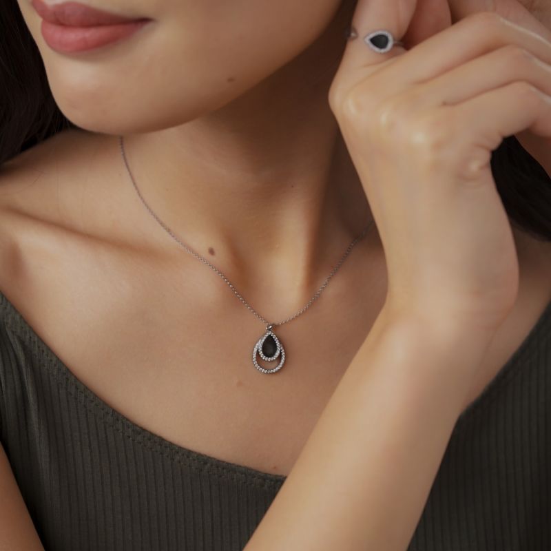 Aqua Necklace In Black Jade II image