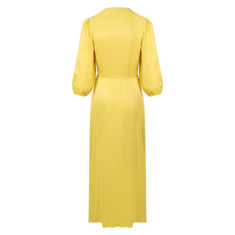 Rae Midi Wrap Dress In Mimosa Yellow image