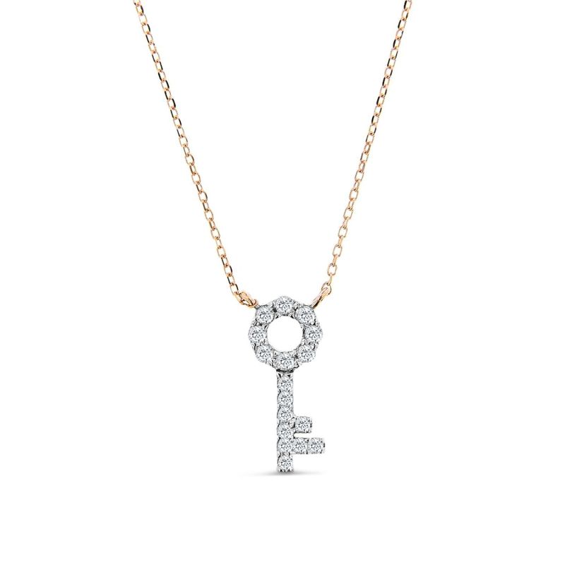 Key Necklace In 14K Rose Gold image