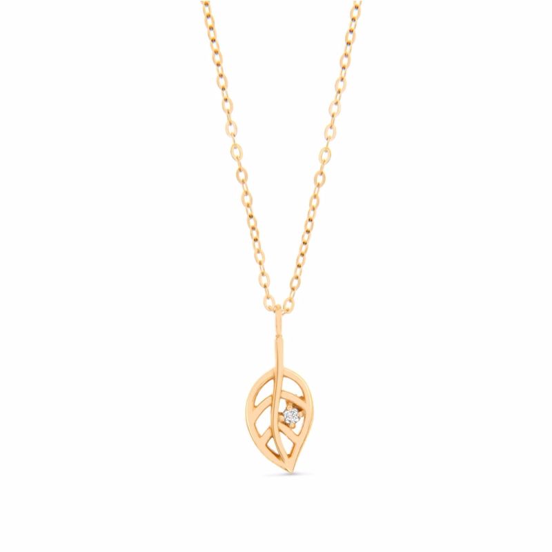 Leaf Necklace 14K Yellow Gold image
