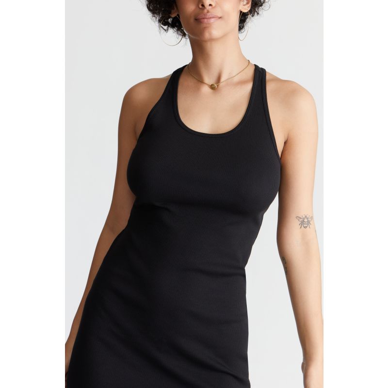 Pima Rib Knit L&L Racerback Dress - Black image