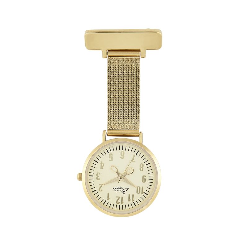 Annie Apple Gold Mesh Nurse Fob Watch image