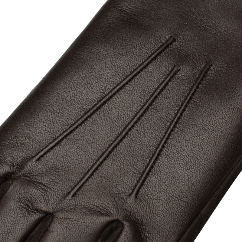 Sassari Men's Nappa Leather Gloves In Dark Brown image