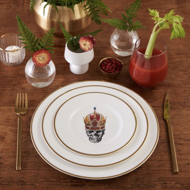 Skull In Red Crown Dinner Plate image