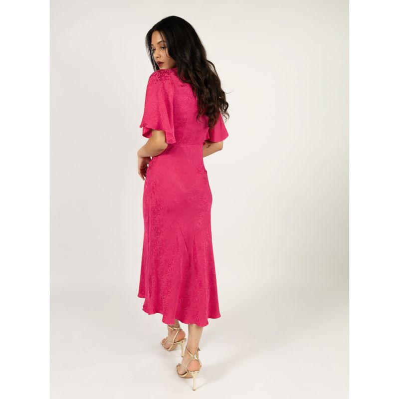 The Elouise Midi Dress In Pink Daisy image