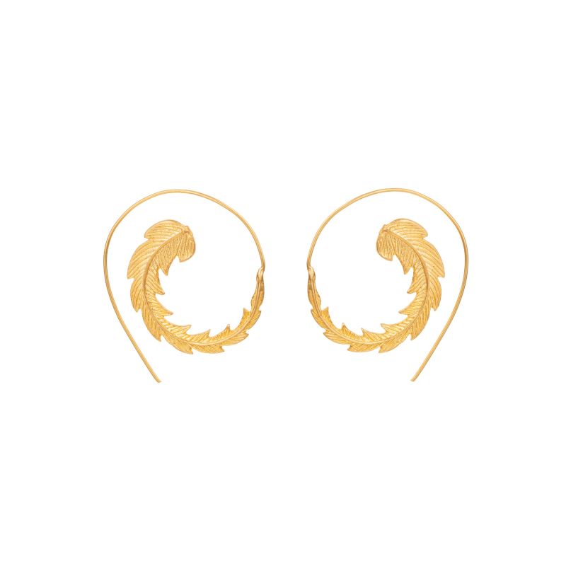 Feather Hoop Earrings image