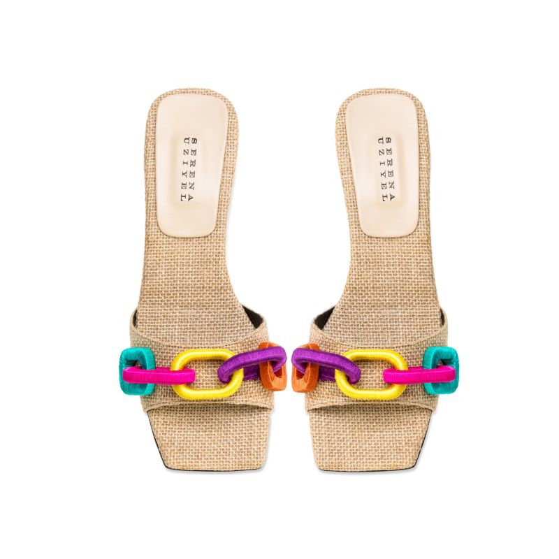 Catena Natural & Rainbow Mid-Heel Sandal image