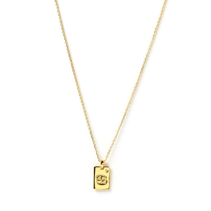 Cancer Zodiac Gold Tag Necklace image