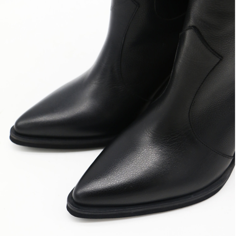 Macao Western Cowboy Boots In Black Leather | STIVALI NEW YORK | Wolf ...
