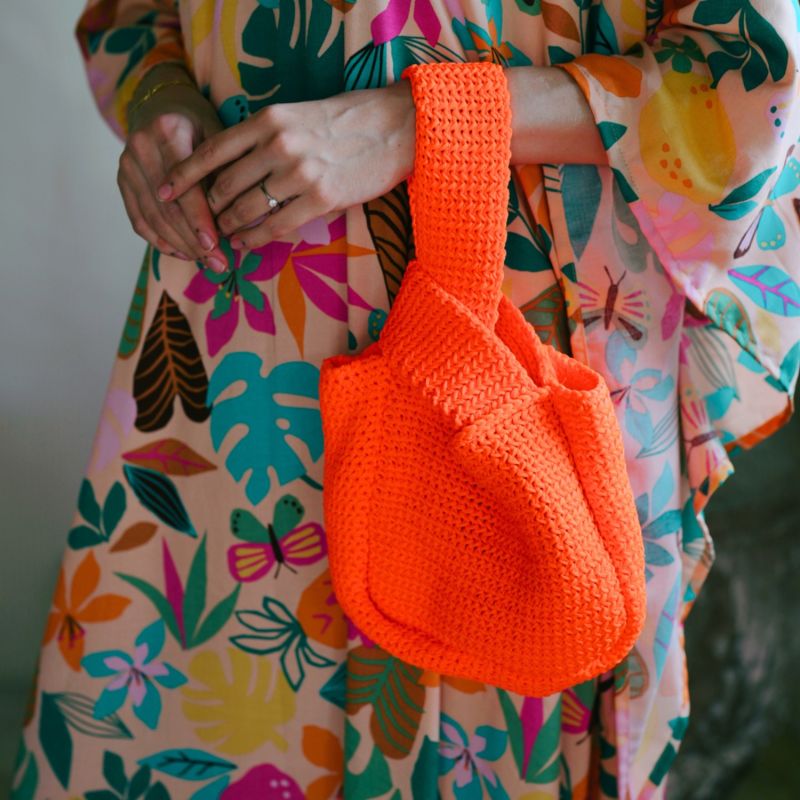 Mackenzie Knit Clutch - Orange image