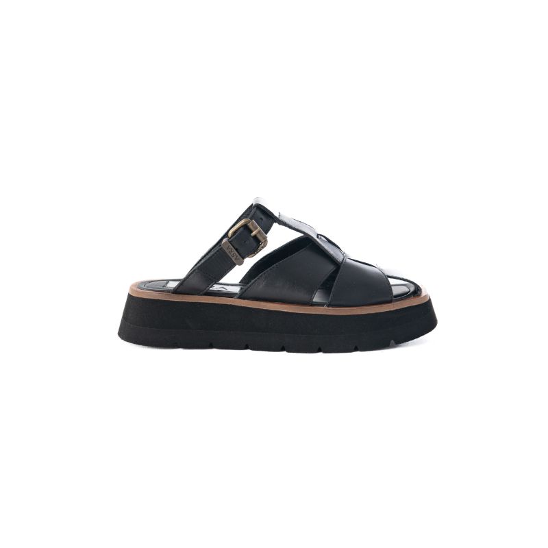 Magnolia - Black Leather Chunky Sandal image