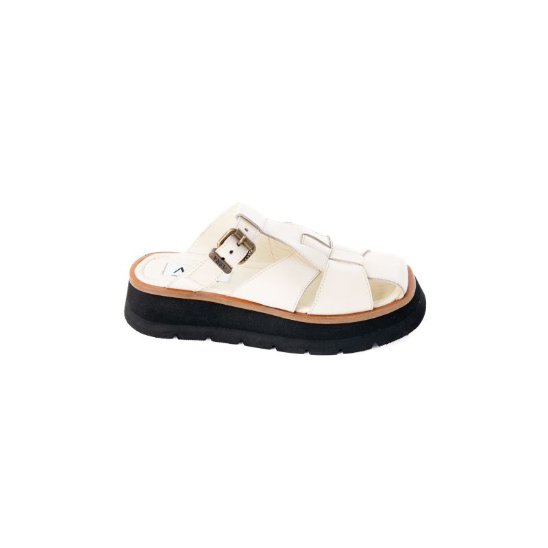 Magnolia - Coconut White Leather Chunky Sandal image