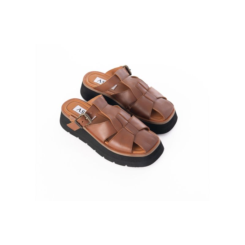 Magnolia - Tan Leather Chunky Sandal image