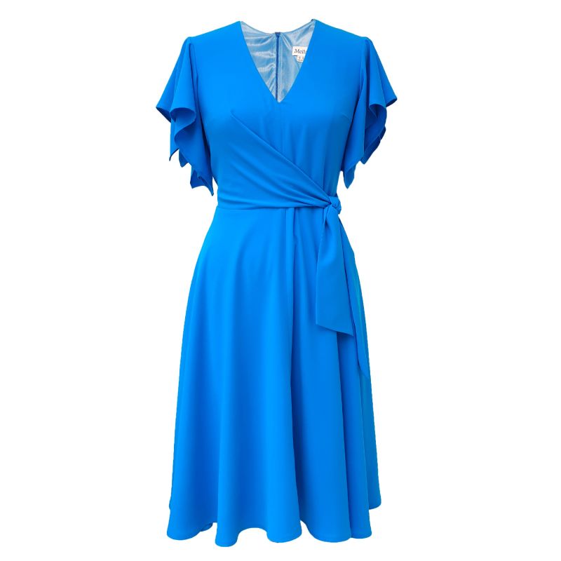 Leda Blue Dress In French Crepe image