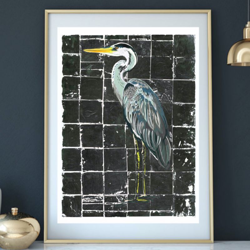 Majestic Heron Limited Edition Fine Art Giclee Print Medium image