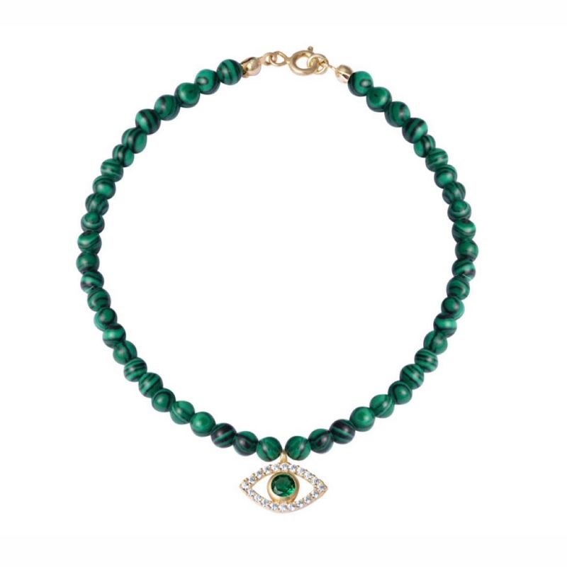 Malachite Green Beaded Bracelet Anklet image